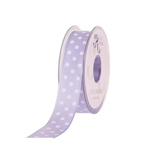 SUPER RIBBONS®™ Satinband, 25 mm, gepunktet, 20 m auf Rolle, Lila von Super Ribbons