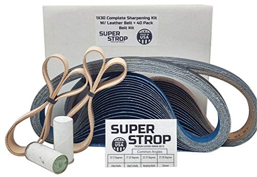 1 x 30 komplettes Schleifband-Sortiment inkl. 2 Super Streichriemen 1 x 30 Leder Schleifbänder und 40 1 x 30 Siliziumkarbid Schleifbänder 1 x 30 komplettes Schleifband-Sortiment inkl. 2 Super Streichriemen 1 x 30 Leder Schleifbänder und 40 1 x 30 Siliziumkarbid Schleifbänder von Super Strop