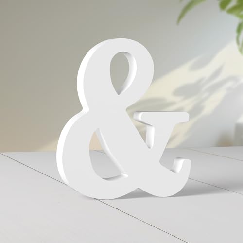 Super Ubelle 20,3 cm weiße Holzbuchstaben für Wanddekoration, dekorative stehende Buchstaben, weiße Blockbuchstaben für Wanddekoration für Bastelarbeiten, Heim-Party-Projekte (&) von Super Ubelle