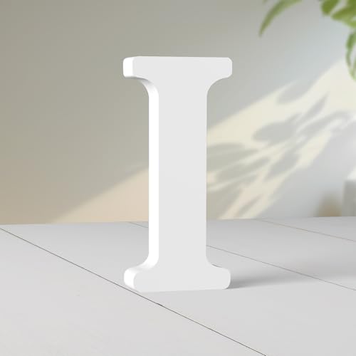 Super Ubelle 20,3 cm weiße Holzbuchstaben für Wanddekoration, dekorative stehende Buchstaben, weiße Blockbuchstaben für Wanddekoration für Bastelarbeiten, Heim-Party-Projekte (I) von Super Ubelle