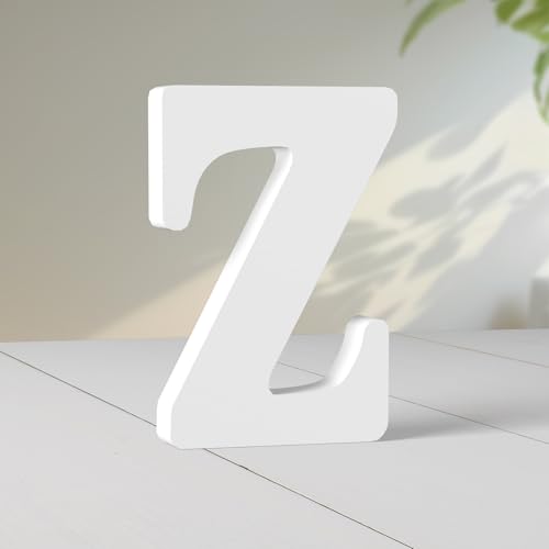 Super Ubelle 20,3 cm weiße Holzbuchstaben für Wanddekoration, dekorative stehende Buchstaben, weiße Blockbuchstaben für Wanddekoration für Bastelarbeiten, Heim-Party-Projekte (Z) von Super Ubelle