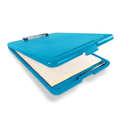Schlankes Klemmbrett aus Kunststoff mit offener faltbarer Aufbewahrung, Klemm Klassenzimmer Lehrer College Größe (24,1 x 34,3 cm) (blau) von Super Z Outlet
