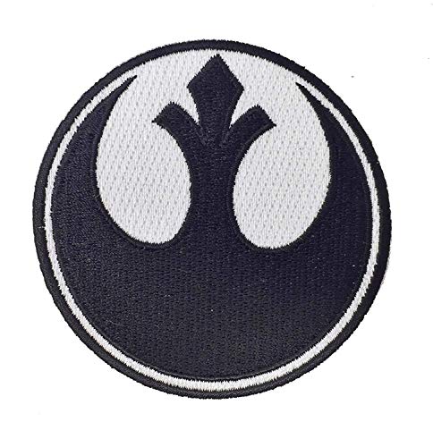 Super6props Rebel Alliance schwarz gesticktes Eisen auf Patch. Größe 75 mm im Durchmesser. von Super6props