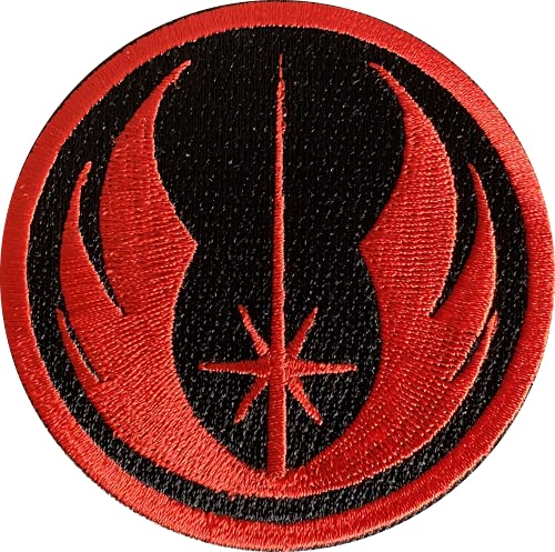 Jedi-Orden bestickter Aufbügler in Rot und Schwarz. Größe 75 mm im Durchmesser. von Super6props