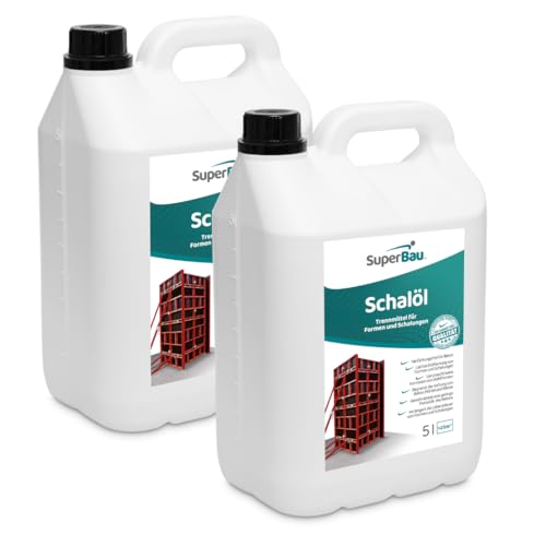 Superbau Schalöl 10L (ca.50m²) Trennmittel Beton, Schalungsöl für Formen und Schalungen aus Metall, Holz OSB-Platten Kunststoff, begrenzt die Haftung von Beton Mörtel & Kleber, Schutz von Baumaschinen von SuperBau
