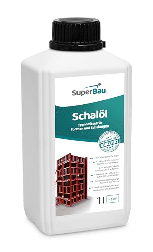 Superbau Schalöl 1L, Trennmittel Beton, Schalungsöl für Formen und Schalungen aus Metall, Holz, OSB-Platten, Kunststoff, begrenzt die Haftung von Beton, Mörtel & Kleber, Schutz von Baumaschinen Superbau Schalöl 1L, Trennmittel Beton, Schalungsöl für Formen und Schalungen aus Metall, Holz, OSB-Platten, Kunststoff, begrenzt die Haftung von Beton, Mörtel & Kleber, Schutz von Baumaschinen von SuperBau