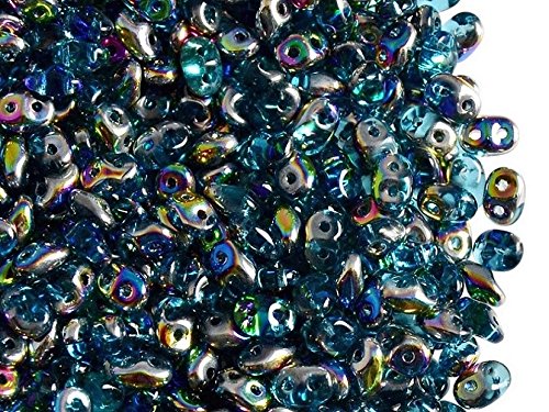 20gr Tschechische Glasperlen SuperDuo Zwei Löcher Größe: 2.5x5mm Aquamarine VITRAIL 20gr Tschechische Glasperlen SuperDuo Zwei Löcher Größe: 2.5x5mm Aquamarine VITRAIL von SuperDuo Beads