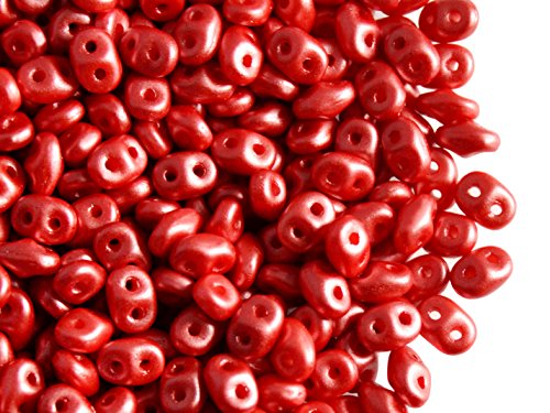 20gr Tschechische Glasperlen SuperDuo Zwei Löcher Größe: 2.5x5mm Pastel Dark Coral von SuperDuo
