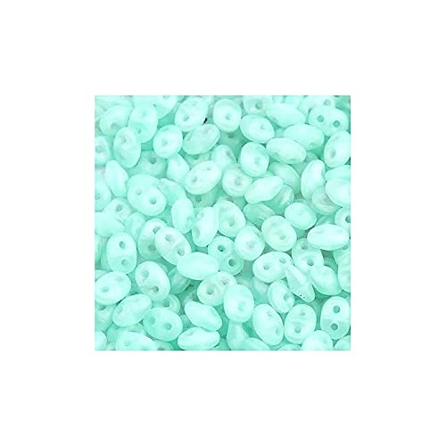 5 g Matubo SuperDuo 2-Loch glasperlen Bohmisch, Neon Seide Minze 2,5x5 mm (Matubo SuperDuo 2-Loch glasperlen Bohmisch, neon silk Mint) von SuperDuo