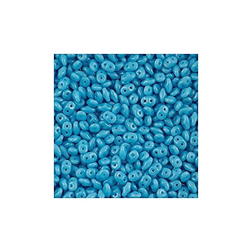 5 g Matubo SuperDuo 2-Loch glasperlen Bohmisch, Türkisblau 2,5x5 mm (turquoise blue) von SuperDuo