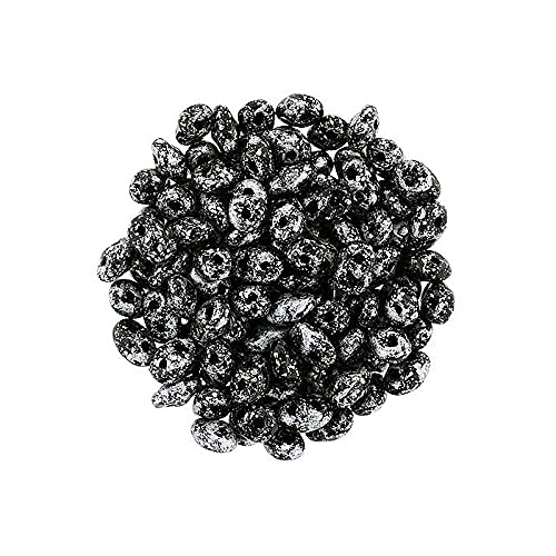 5 g Matubo SuperDuo 2-Loch glasperlen Bohmisch, Tweedy Silber 2,5x5 mm (Tweedy Silver) von SuperDuo
