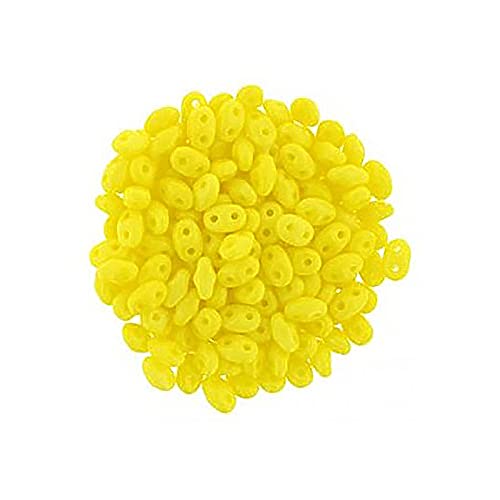 5 g Matubo SuperDuo 2-Loch glasperlen Bohmisch, gelb 2,5x5 mm (yellow) von SuperDuo