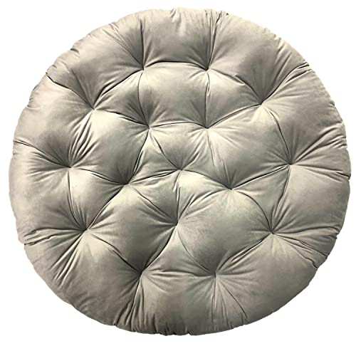 SuperKissen24. Kissen für Hängesessel, Hängestuhl - Runde Sitzkissen mit Silikonfaser - Kissen für Hängeschaukel aus Samtstoff - Hängesitz - Indoor & Outdoor - Dekokissen für Allergiker - Silber von SuperKissen24.