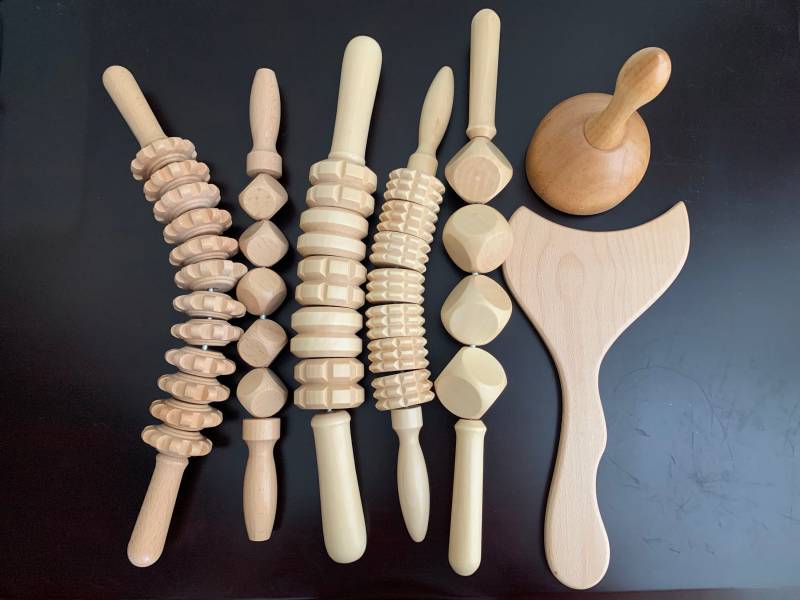 Holztherapie Tools Set, Anti-Cellulite, Maderoterapia 7 Stück von SuperPositionCrafts