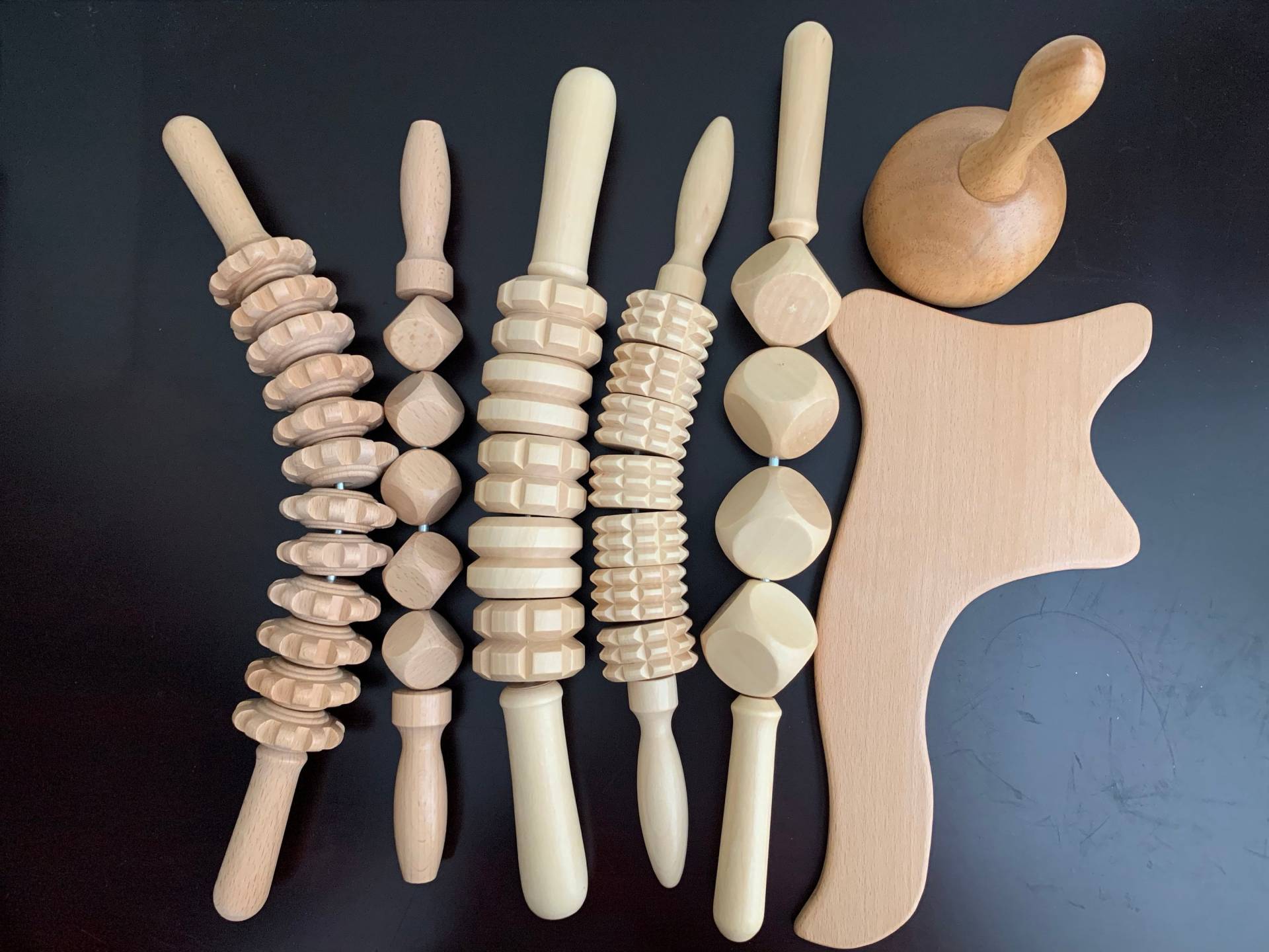 Holztherapie Tools Set, Anti-Cellulite, Maderoterapia 7 Stück von SuperPositionCrafts