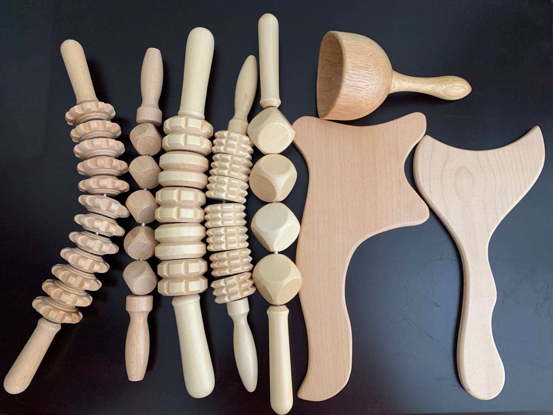 Holztherapie Tools Set, Anti-Cellulite, Maderoterapia 8 Stück von SuperPositionCrafts