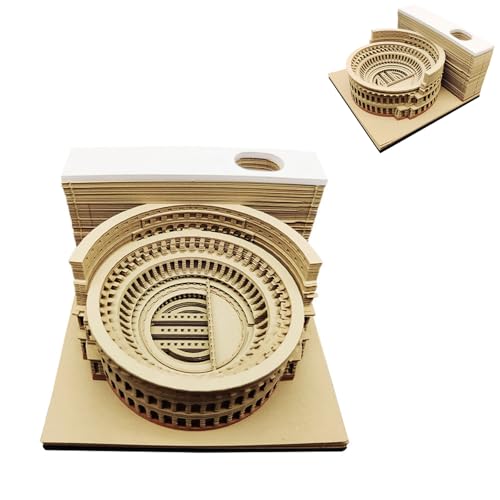 3D Tischkalender 2025 Kolosseum Kalender 200 Blatt Abreißkalender Memo Pad Kreative DIY Papier Schnitzerei Skulptur Notizblock für Zuhause Schule Büro Desktop Dekoration Weihnachtsgeschenke von SuperRC