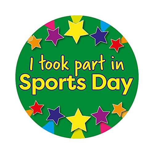 SuperStickers Aufkleber-Set "I Took Part In Sports Day", 125 Stück 28 mm von SuperStickers