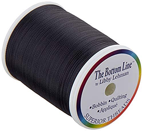 Superior Threads Bottom Line 2-lagiges 60-gewichtiges Polyester-Stickgarn, Quilten, Nähgarn, 1,37 m Spule (#649 Dunkelgrau) von Superior Threads