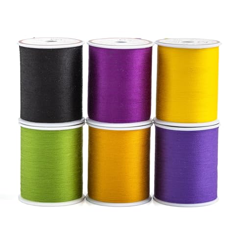 Superior Threads Sew Complete Polyester-Nähgarn, Quiltgarn, 300 m Spule, 6er-Pack (Mardi Gras) von Superior Threads