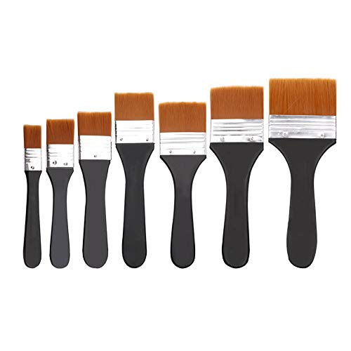7-teiliges Nylon-Pinsel-Set, flach, Mehrzweck-Wandpinsel, flacher Künstlerpinsel, Malpinsel für Zuhause, Grill, Ölgemälde und Möbelfarben (2#, 3#, 4#, 5#, 6#, 7#, 8#) von Supertool