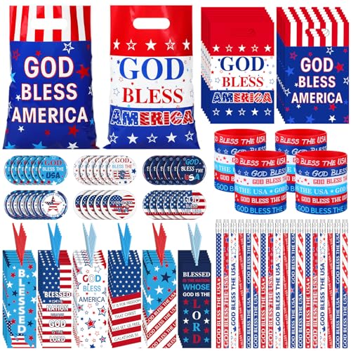 Supervitae Patriotisches Geschenk, Großpackung Zubehör, God Bless America, Partyzubehör, inklusive God Bless America, Plastiktüte Bleistift, Knopf, Gummi-Armband, Lesezeichen für Unabhängigkeitstag Supervitae Patriotisches Geschenk, Großpackung Zubehör, God Bless America, Partyzubehör, inklusive God Bless America, Plastiktüte Bleistift, Knopf, Gummi-Armband, Lesezeichen für Unabhängigkeitstag von Supervitae