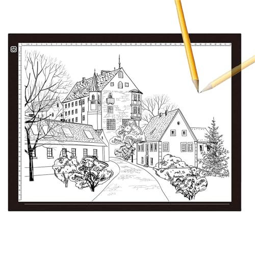 A3 LED Licht Pad Einstellbare Helligkeit LED Leuchttisch mit USB Kabel, Acryl-LED-Lightpad für Diamond Painting, Designen und Zeichnen Skizzieren (A3 mit integrierter cm-Verteilung) von Supfine