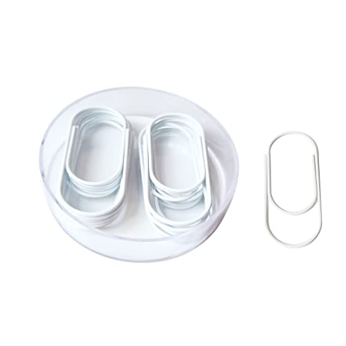 Jumbo-Büroklammern, weiß, 20 Stück, 50 mm, groß, breite Büroklammern, beschichteter Draht, mittlere Bürobedarf, Zubehör Jumbo-Büroklammern, weiß, 20 Stück, 50 mm, groß, breite Büroklammern, beschichteter Draht, mittlere Bürobedarf, Zubehör von Supfoxer