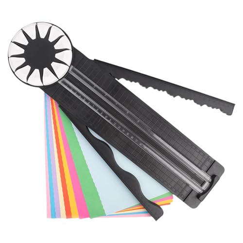 Suphyee Papierschneider, Papierschneider | 12-in-1 rotierender Papierschneider, Kantenschneider | Geschenkpapierschneider, tragbarer Papierschneider-Schieber zum Basteln von Foto-Gutscheinkarten von Suphyee