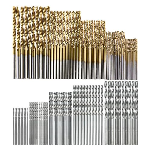 100 Stück Titanbeschichteter Spiralbohrer Hochgeschwindigkeitsstahl Lochöffner Holzbearbeitung Metall Kunststoffwerkzeuge Elektrische Bohrmaschine von Supkancl