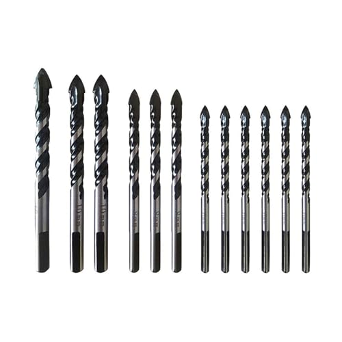 12-teiliges Mehrzweck-Hartmetallbohrer-Set Spezielle Birnenkopf-Bohrer for Fliesen, Beton, Ziegel, Glas, Keramik, Kunststoff von Supkancl