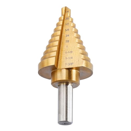 1pc Stufenbohrer Kegelbohrer, Schnellarbeitsstahl 10 Stufen 1/4 bis 1-3/8 Zoll von Supkancl