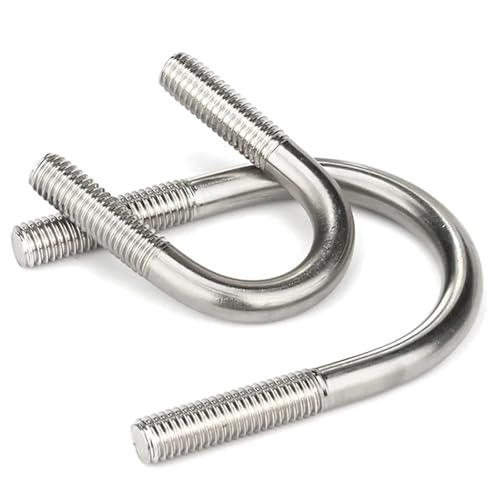 2 Stück M6 M8 M10 M12 U-förmiger Bolzen aus 304 Edelstahl, U-förmiger Reifen, Rohrclip, Riemenverschluss, Klemme, Schraubklemme, Befestigungsschnalle(27mm,M8-2pc) von Supkancl
