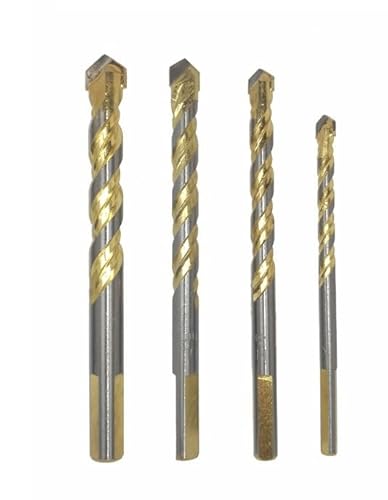 4 stücke 6 8 10 12mm multifunktionale Glasbohrer Dreieck Bits for Keramikfliesen Beton Ziegel Metall Edelstahl Holz 02071 von Supkancl