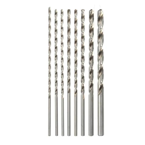 8 Stück 4-10 mm extra lang 200 mm HSS-Spiralbohrer mit geradem Schaft Schneckenbohrer-Werkzeug von Supkancl
