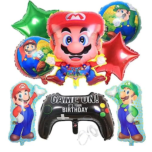 Super Marios Geburtstag Party Dekoration Zubehör - Mario Luftballons,Mario Bros Folienballons Spiel themed Geburtstagsparty Zubehör für Kinder Baby Mädchen oder Jungen Party Deko Super Marios Geburtstag Party Dekoration Zubehör - Mario Luftballons,Mario Bros Folienballons Spiel themed Geburtstagsparty Zubehör für Kinder Baby Mädchen oder Jungen Party Deko von Supmehero