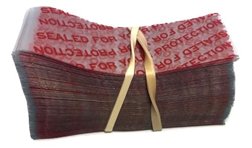 66 x 25 mm Schrumpffolie perforiert zum Versiegeln für behälter und Flaschen aller Art in roter Schrift mit Für Ihren Schutz versiegelt bedruckt [Durchmesser von 32 mm bis 38 mm] - Packung à 250 Stück von Supplement and Supply