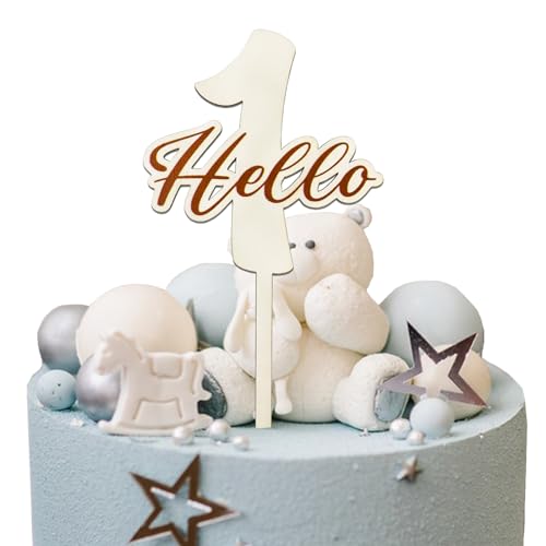 Tortendeko 1. Geburtstag Junge Mädchen, Cake Topper Geburtstag Dekoration aus Holz für Cake Topper 1. Geburtstag, Tortendeko Geburtstag von SupreLuck