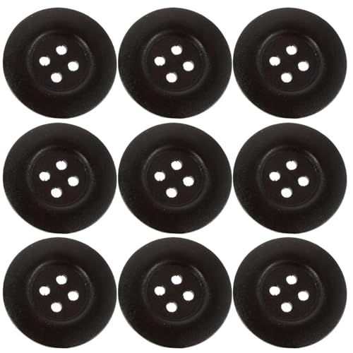 10 StüCk 50mm Runde HolzknöPfe 4 LöCher Retro Vintage GroßE KnöPfe Zum Diy NäHen Stricken Basteln (Dunkelbraun) von Supvox