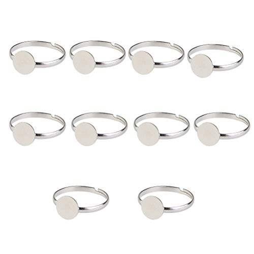 10 StüCk Verstellbare Silberfarbene Ringrohlinge Mit Rundem Pad FüR Diy Schmuckherstellung – Umweltfreundlich, Nickelfrei, Perfekt FüR Basteln Und Dekoration 10 StüCk Verstellbare Silberfarbene Ringrohlinge Mit Rundem Pad FüR Diy Schmuckherstellung – Umweltfreundlich, Nickelfrei, Perfekt FüR Basteln Und Dekoration von Supvox
