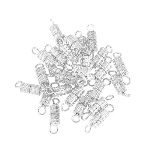 20 stücke Tonnenschraube Verschlüsse Schmuck Verschlüsse Erkenntnisse DIY Schmuck Handwerk Machen für Halskette Armband (Silber) von Supvox
