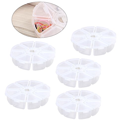 5 Stück – 6 Raster klar Rund Handwerk Edelsteine Perlen Display Aufbewahrung Box Organizer Trennwand Schmuckbox Nähkasten 5 Stück – 6 Raster klar Rund Handwerk Edelsteine Perlen Display Aufbewahrung Box Organizer Trennwand Schmuckbox Nähkasten von Supvox