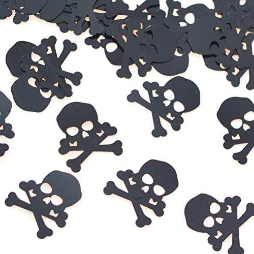 60g Schwarz Piratenkopf-Konfetti-Dekoration für Halloween, Partys, besondere Anlässe, coole Gefahrenzeichen, Tischstreuer (schwarzer ) von Supvox