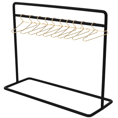 SUPVOX 1 Set Mini Kleiderbügel Rack Miniatur Puppe Kleidung Kleidungsstück Kleidung Kleiderbügel Schwarz von Supvox