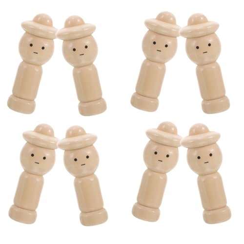 SUPVOX 10 Stück Unvollendete Holz Peg Puppen mit Kappe DIY Blanko Holzfiguren zum Bemalen Leichte und Glatte Bastelspielzeuge für Kreative Dekoration SUPVOX 10 Stück Unvollendete Holz Peg Puppen mit Kappe DIY Blanko Holzfiguren zum Bemalen Leichte und Glatte Bastelspielzeuge für Kreative Dekoration von Supvox