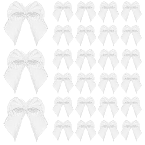 SUPVOX 100 stücke Kleine Satinband Bögen Grosgrain Hair Bows Verschönerung für DIY Handwerk (Weiß) von Supvox