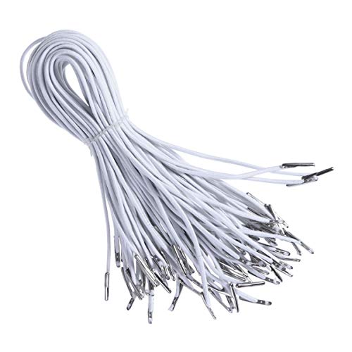 SUPVOX 100 stücke elastische stacheldraht elastische Schleife Stretch Faden String mit Metall widerhaken Verschluss für maskenherstellung buchbindung (weiß) von Supvox