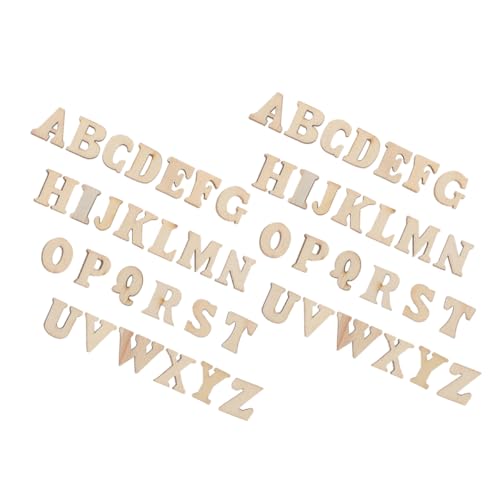SUPVOX 104 Stück Mini Holzbuchstaben DIY Bastelbuchstaben aus Naturholz Unbemalt für Kreative Projekte und Dekorationen für Partys von Supvox