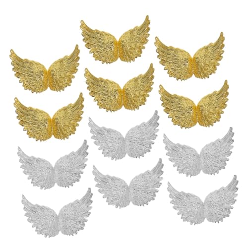SUPVOX 12 Stück Teiliges Engel Flügel Tortendeko aus Kunststoff Kreative Mini DIY Dekorationen für Geburtstagskuchen und Partys Goldene und Silberne Flügel SUPVOX 12 Stück Teiliges Engel Flügel Tortendeko aus Kunststoff Kreative Mini DIY Dekorationen für Geburtstagskuchen und Partys Goldene und Silberne Flügel von Supvox