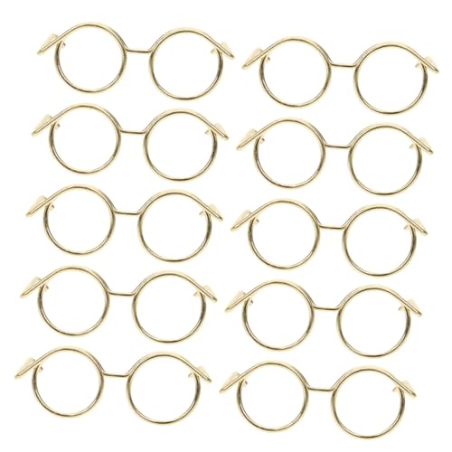 SUPVOX 12 Stück Teiliges Mini Puppenbrillen aus Goldenem Metall Rahmenlose Runde Mini Brillen für Puppenkleidung und Bastelzubehör Leicht Vielseitig für Verschiedene Puppen und SUPVOX 12 Stück Teiliges Mini Puppenbrillen aus Goldenem Metall Rahmenlose Runde Mini Brillen für Puppenkleidung und Bastelzubehör Leicht Vielseitig für Verschiedene Puppen und von Supvox